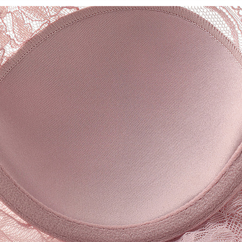 Sexy Underwire Gathered Lace Falbala Bra & Panty Sets [BRPY0096]