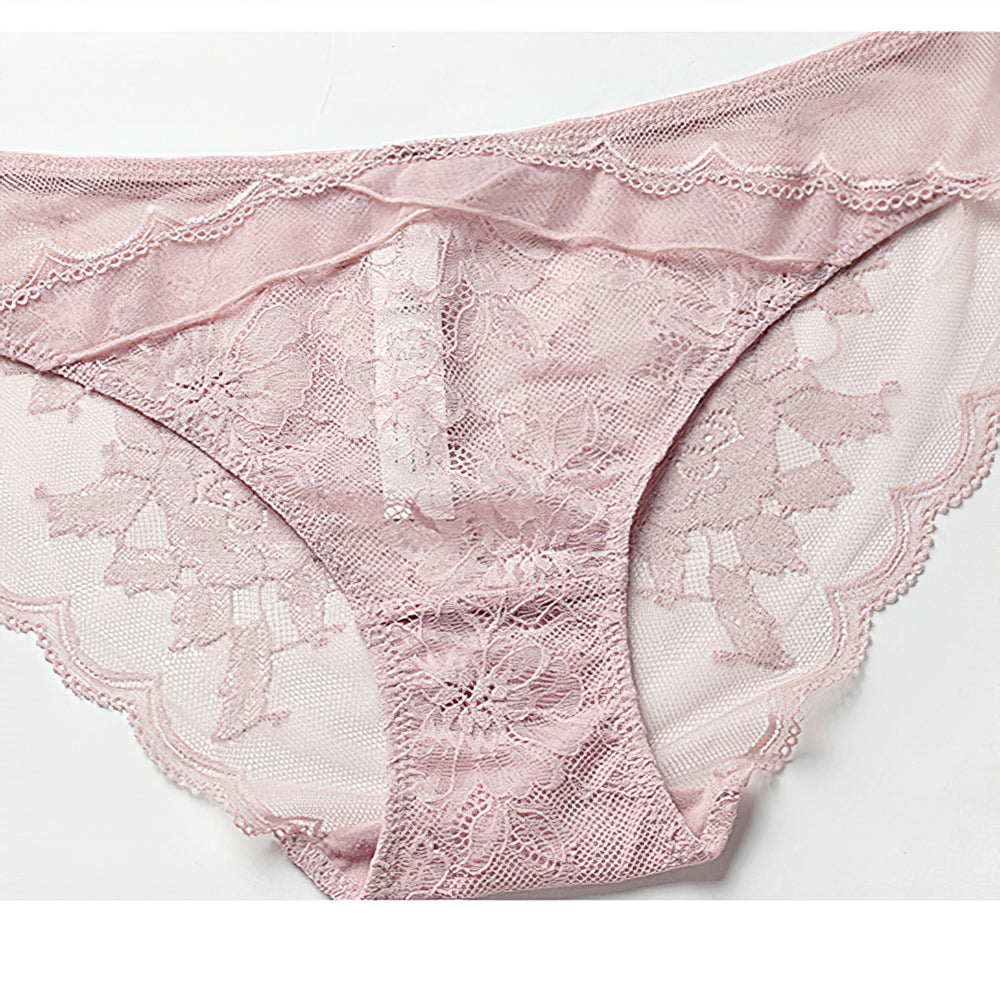 Sexy Underwire Gathered Lace Falbala Bra & Panty Sets [BRPY0096]