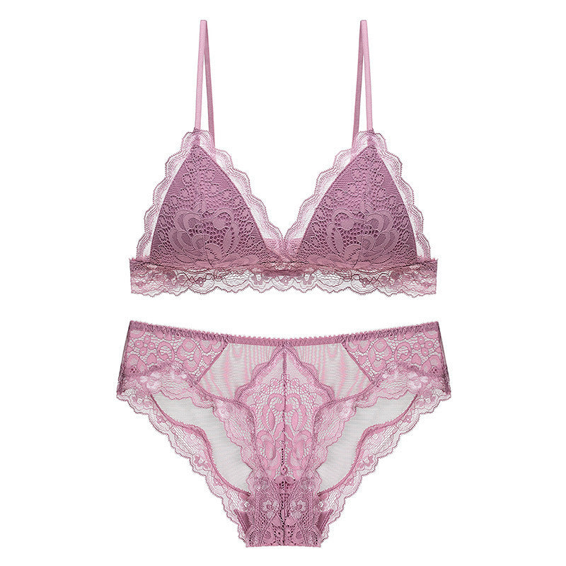 Sexy Underwire Breathable Lace Falbala Bra & Panty Sets [BRPY0097]