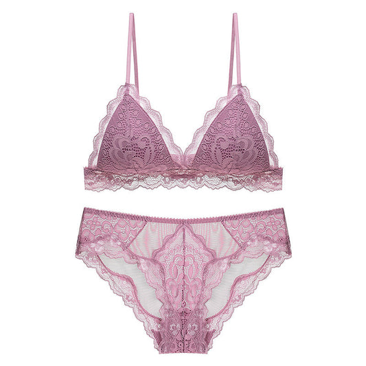 Sexy Underwire Breathable Lace Falbala Bra & Panty Sets [BRPY0097]