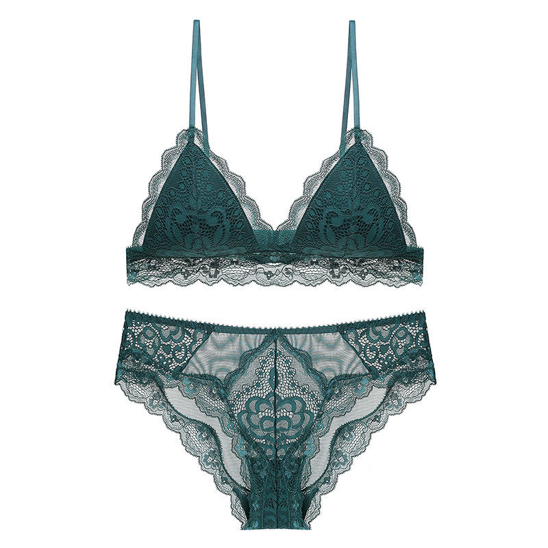 Sexy Underwire Breathable Lace Falbala Bra & Panty Sets [BRPY0097]