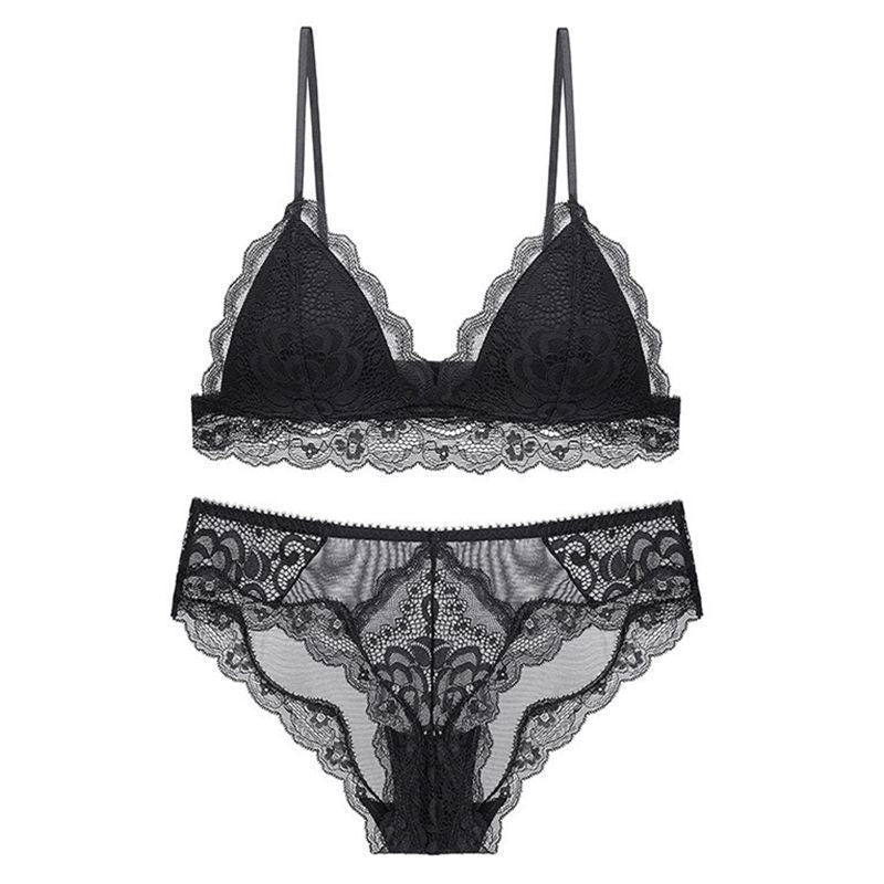 Sexy Underwire Breathable Lace Falbala Bra & Panty Sets [BRPY0097]