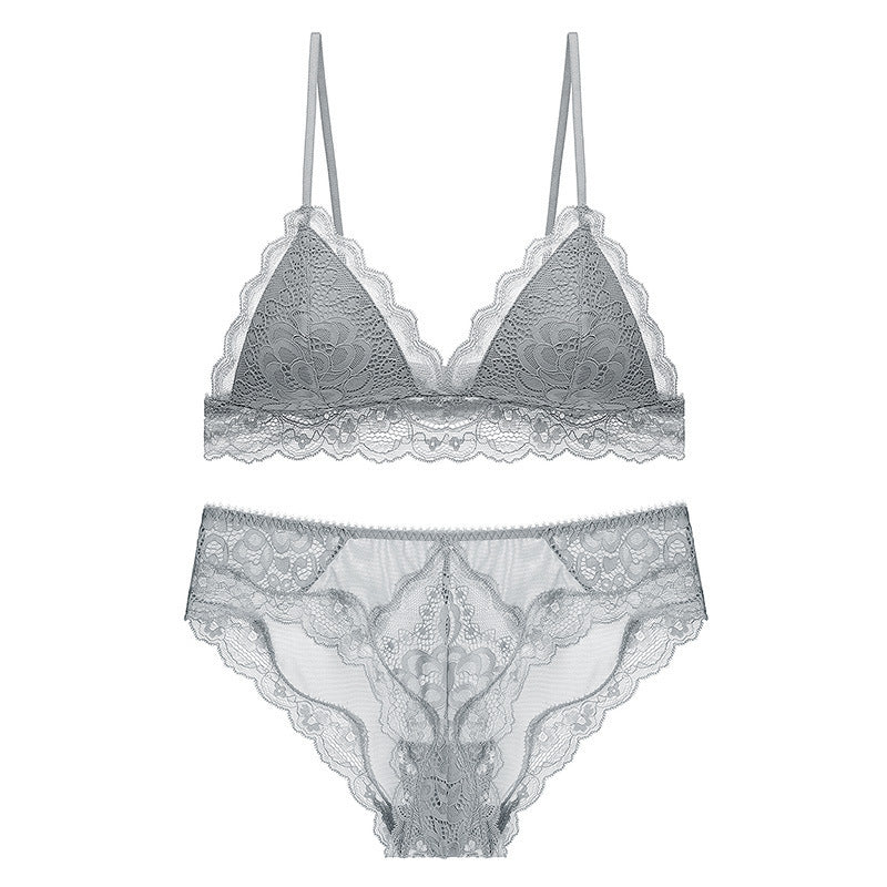Sexy Underwire Breathable Lace Falbala Bra & Panty Sets [BRPY0097]