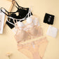 Sexy Soft Wire Gathered Lace Up Bra & Panty Sets [BRPY0098]
