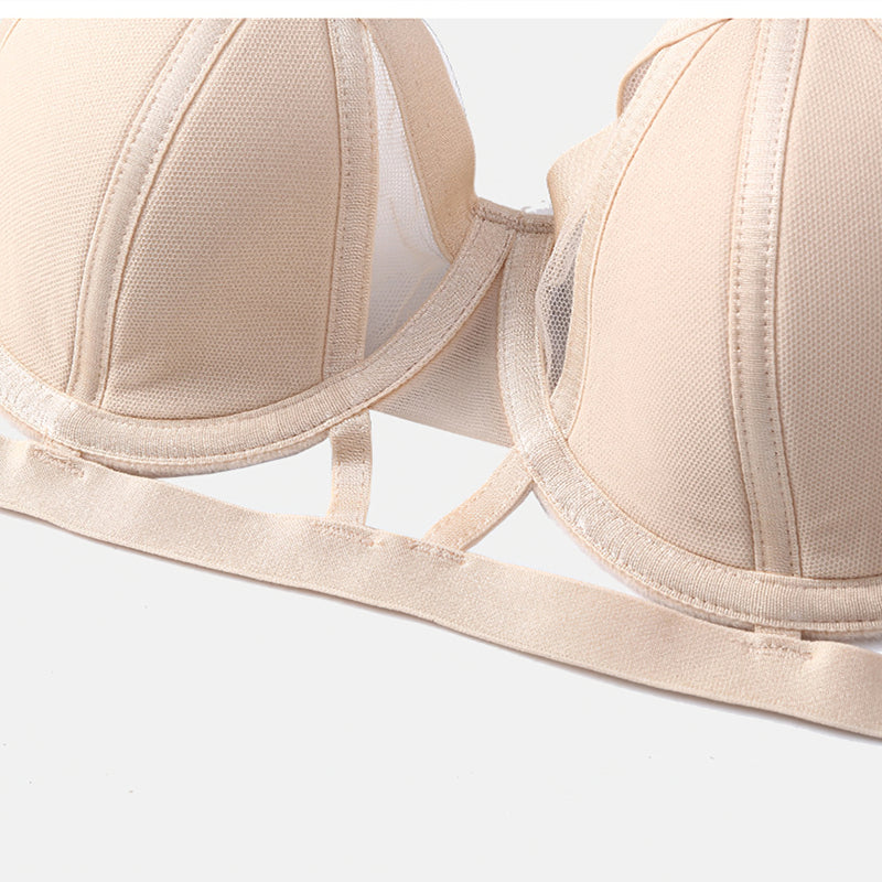 Sexy Soft Wire Gathered Lace Up Bra & Panty Sets [BRPY0098]