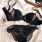 Sexy Soft Wire Gathered Lace Sheer Bra & Panty Sets [BRPY0101]