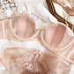 Sexy Soft Wire Gathered Lace Sheer Bra & Panty Sets [BRPY0101]
