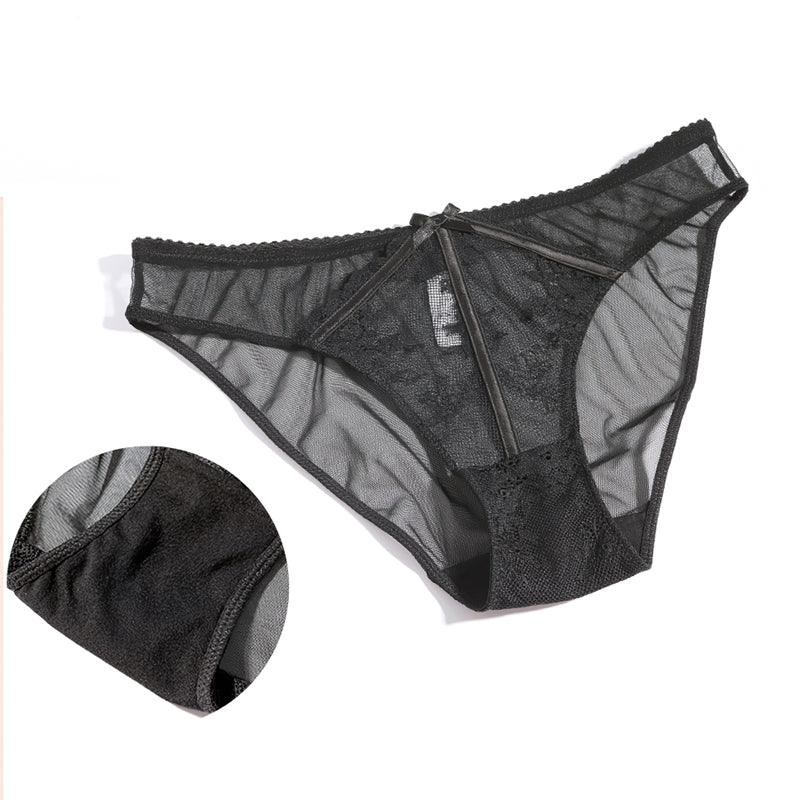 Sexy Soft Wire Gathered Lace Sheer Bra & Panty Sets [BRPY0101]