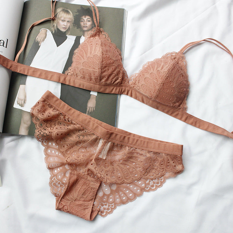 Sexy Wireless Breathable Lace Falbala Bra & Panty Sets [BRPY0103]