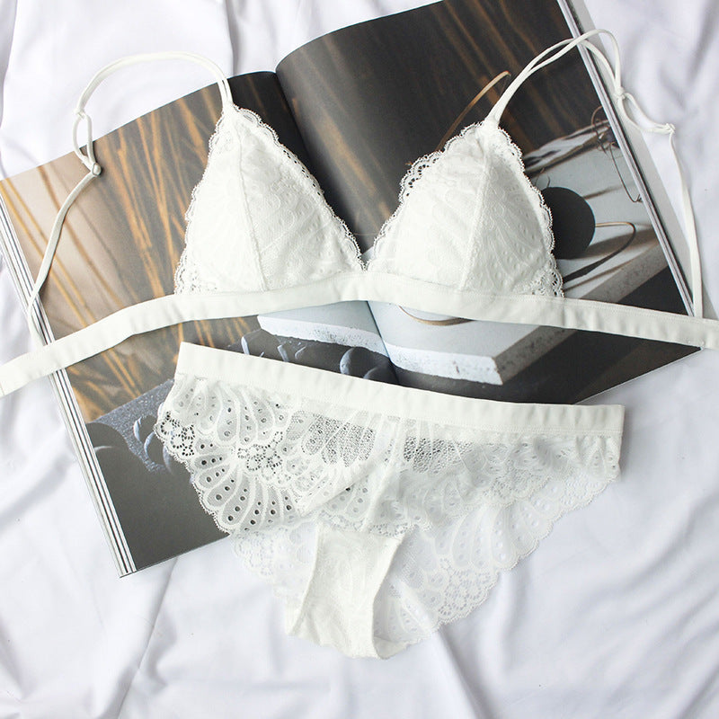 Sexy Wireless Breathable Lace Falbala Bra & Panty Sets [BRPY0103]